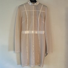 PLT striped mesh bodycon dress 