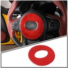 Red Carbon Fiber Steering Wheel Logo Sticker Trim For Toyota Supra A90 2019-2022