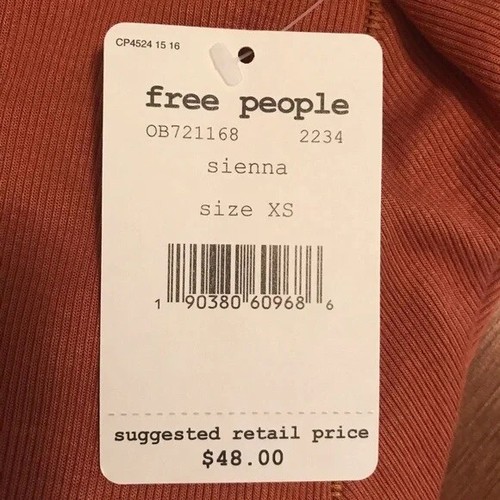 Free People Top Women's Size XS Sienna Ribbed Tunic Long Sleeve Lightweight NWT - Picture 6 of 6