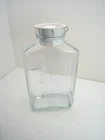 Vtg Anchor Hocking Refrigerator Glass Ribbed Pitcher w/ White Rubber Lid 2.5 qts