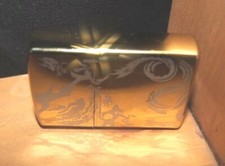 Vintage Zippo Dragon Lighter. Made in USA, Bradford PA. Gold Tone In Color.
