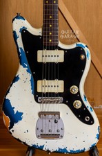 1997 Fender Japan Jazzmaster Olympic White Lpb Relic Nitro Offset Guitar - Cij
