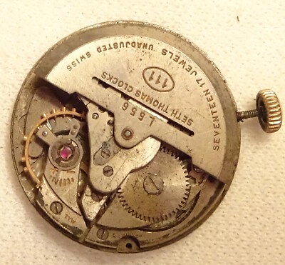 Seth Thomas Wristwatch Movement 17J Automatic Men's Parts or Repair L556 111