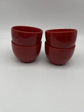 Waechterbach Germany Red Glazed Small Desert Ice Cream Fruit Bowl set 4