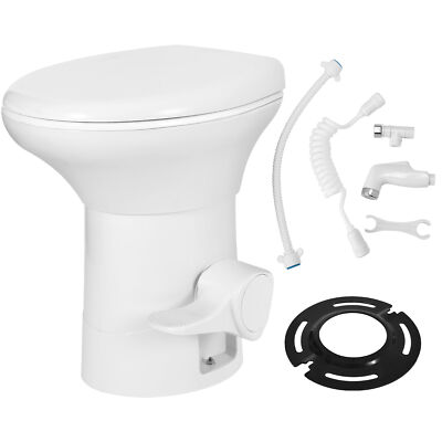 #ad Portable RV Toilet Gravity Pedal Flush with Enamel Bowl for Indoor Outdoor $161.49