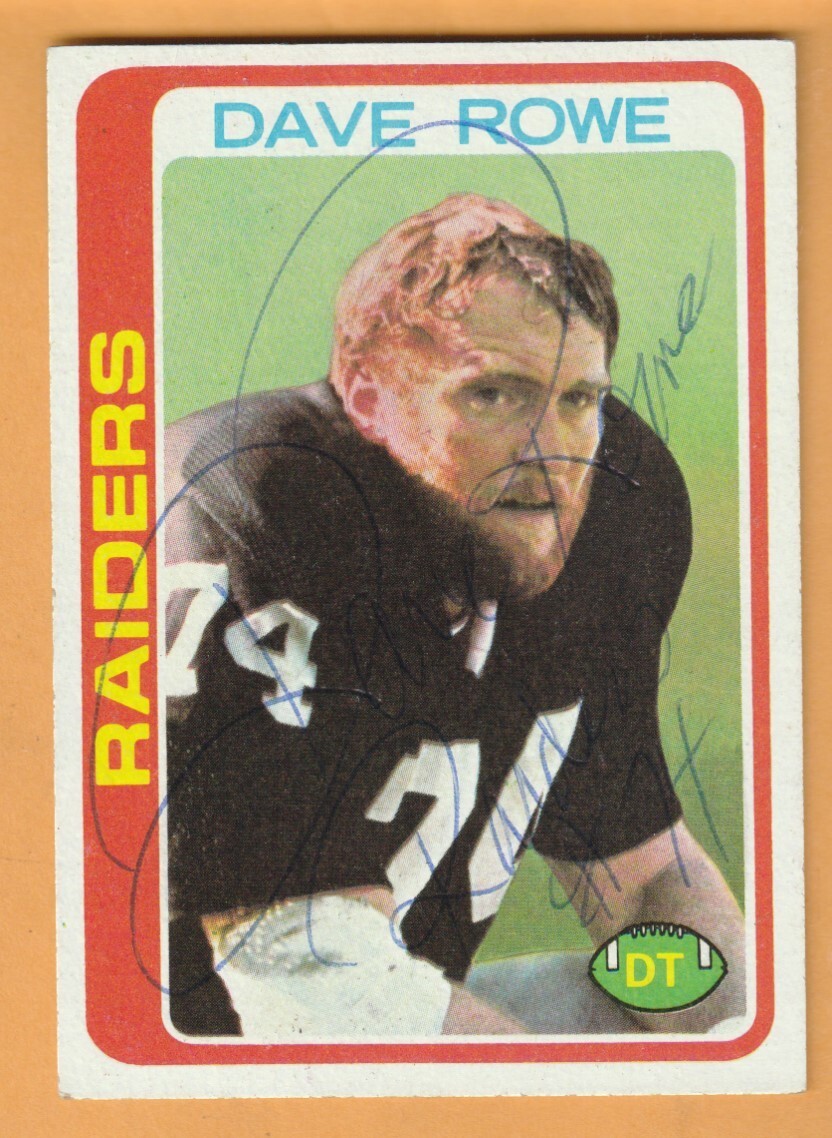 FILA New Jersey Dave Rowe Oakland Raiders AUTO firmato 1978 Topps Penn State Deptford