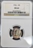 1956 Roosevelt Silver Dime NGC MS64 Beautiful Toning Obverse and Reverse of coin Philadelphia Roosevelt