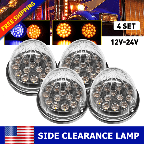 12V Watermelon LED Lights 19 SMD Super Amber Blue Side Marker Turn Signal Chrome - Picture 24 of 24