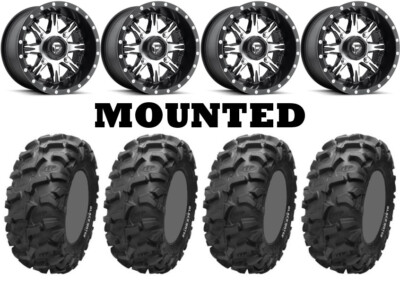 Kit 4 ITP Blackwater Evolution Tires 28x10-14 on Fuel Nutz Machined D541 1KXP
