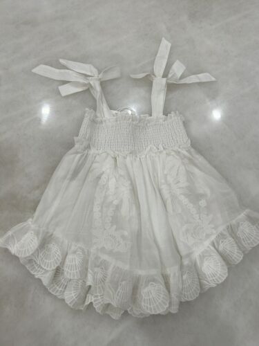 Niñas Blanco Zimmerman Vestido Talla 1 Nuevo Con Etiquetas Comprado Por $210 - Imagen 1 de 2