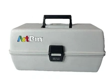 Art Bin Tackle Box Pencil Marker Art Case Model 8399 USA W/ Mixed Supplies Lot 