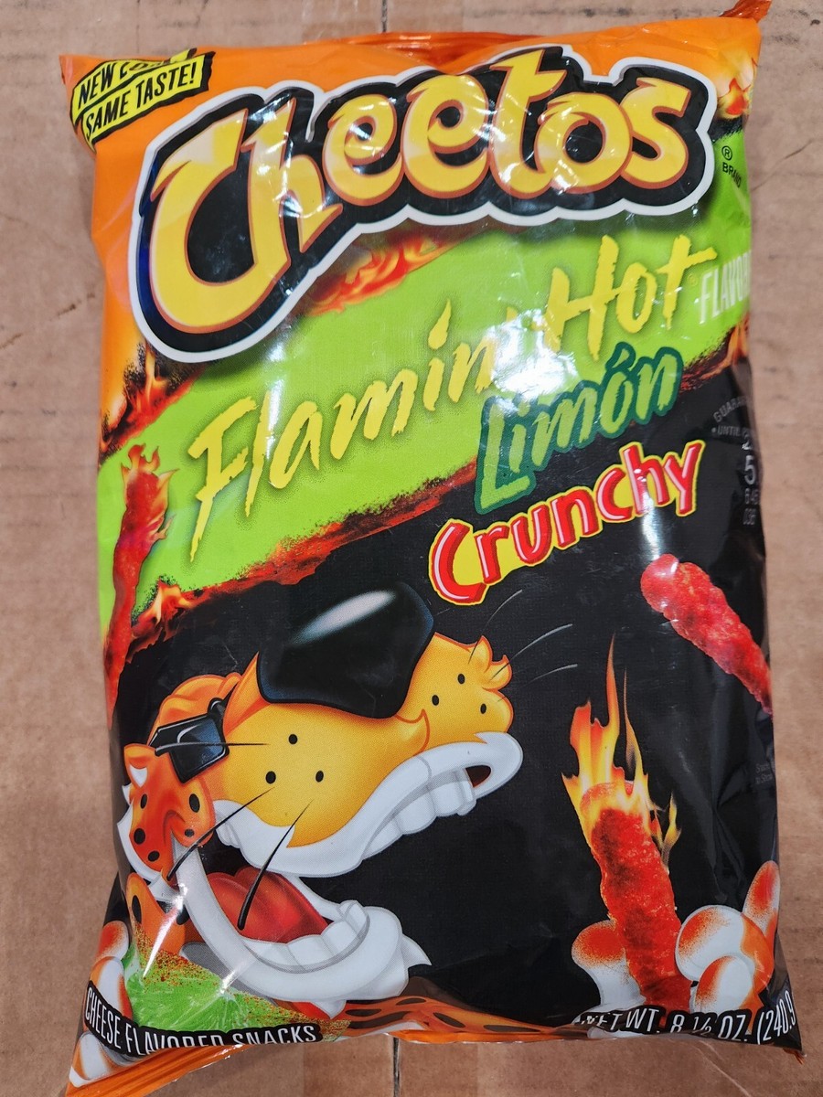 NEW LOOK, SAME TASTE CHEETOS FLAMING' HOT LIMON CRUNCHY NET 8 1/2 