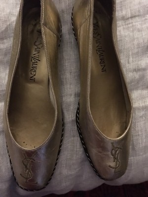 YSL Mettalic Leather Espadrilles