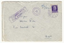 Regno - Busta con annullo viola Regia Nave Narvalo per Napoli con censure