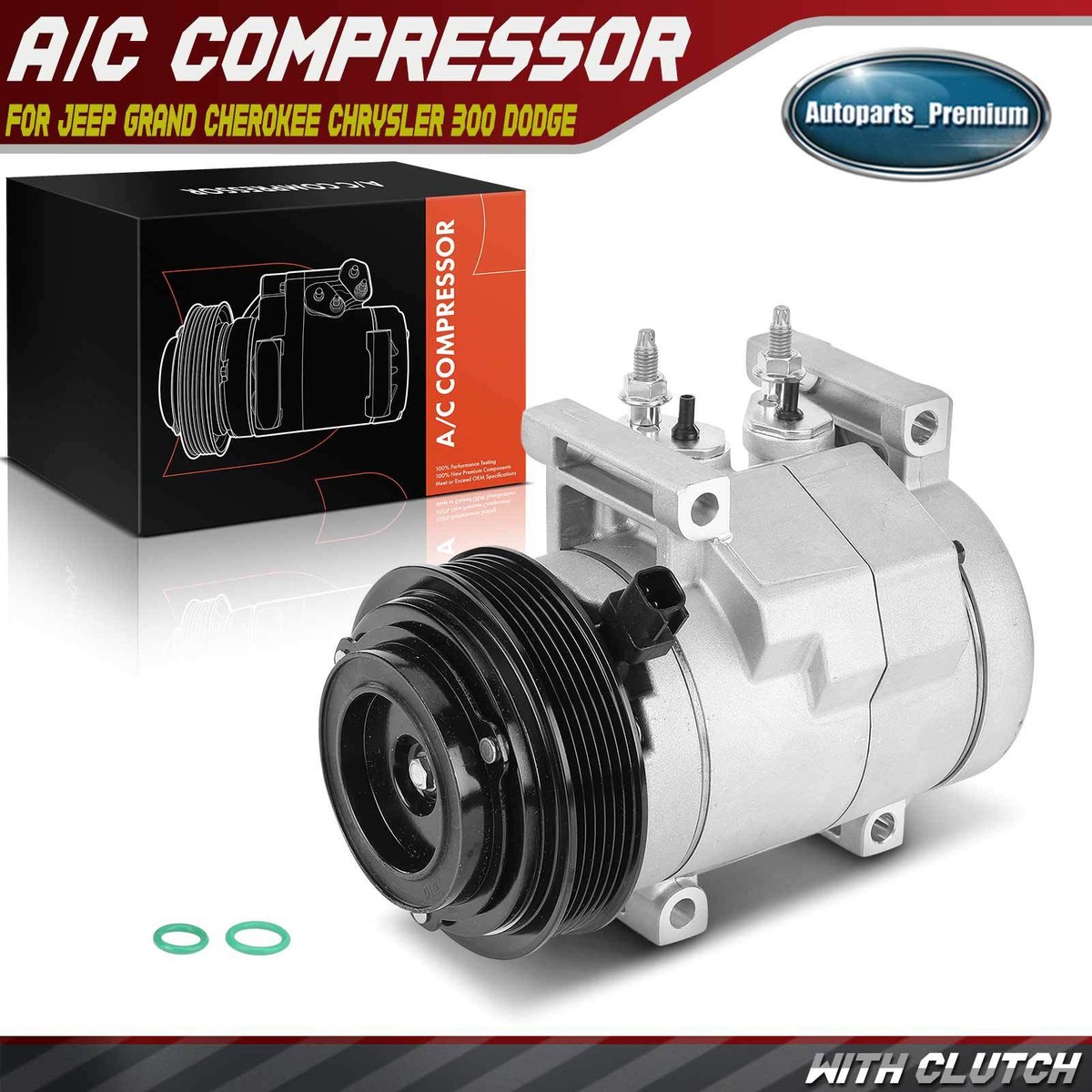 A/C Compressor with 6-Groove Pulley for Jeep Grand Cherokee