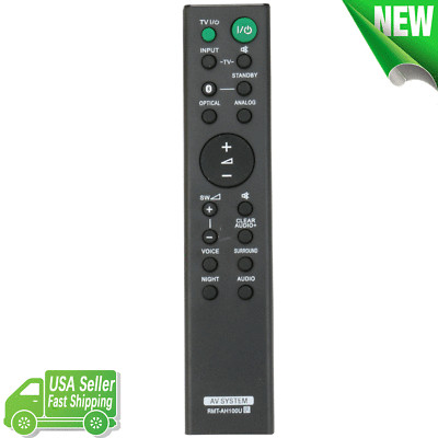 RMT-AH100U Replace Remote Control for Sony Soundbar HT-CT180 SA-CT180 ...