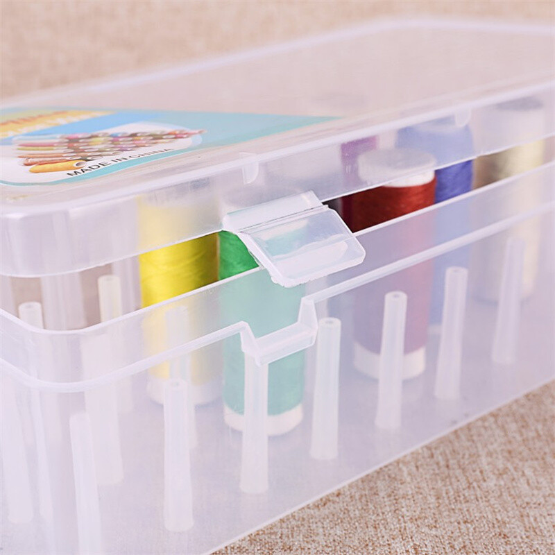 Sewing Thread Storage Box 42 Pieces Spools Bobbin Carrying Case Holder