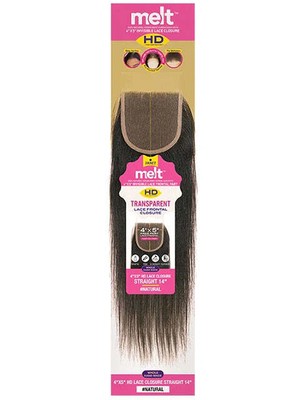 Janet Collection Melt 4x5 HD lace closure straight 12 . Natural