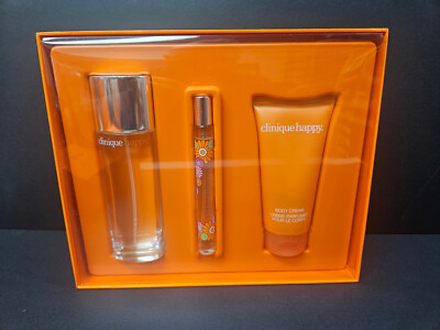 Clinique Happy Pc Perfume Set Spray oz Body Lotion Gift Set Box 