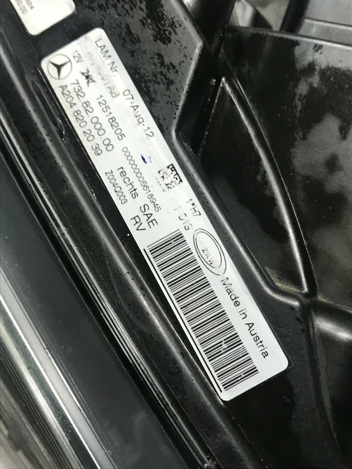 2013 2014 2015 MERCEDES GLK GLK350 W204 RIGHT SIDE XENON HEADLIGHT  