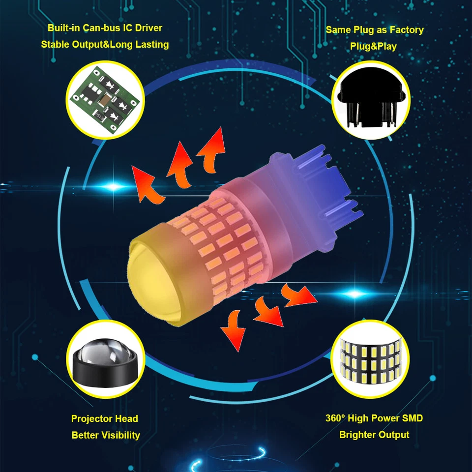 Bombillas LED de reversa blancas 2200LM 3157 para Chrysler Intrepid 2000-2004 Foto 2 de 4