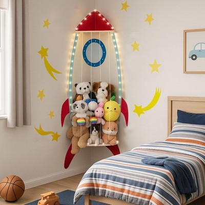 PUTSKA Corner Stuffed Animal Storage Organizer - Stuffed Animal Holder, Stuff...