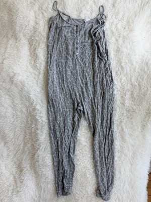 Colsie Gray Animal Print Spaghetti Strap Jumpsuit