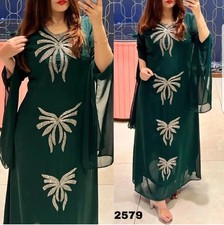 Georgette Kaftan Islamic SALE Party Eid Farasha Fancy Wedding Abaya Dubai Women