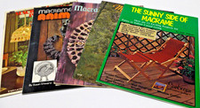 MACRAME Craft Pattern BOOKS, 1970s. Hammock, Plants, Lamp, Swing, Lot of 5