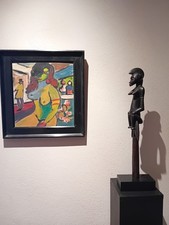 senufo stab oberteil  figur gesockelt