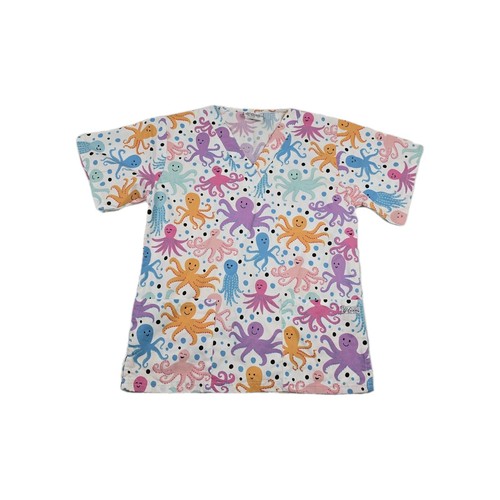 UA Scrubs Women's Size Extra Small Octopus Top Front Pockets