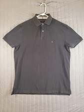 Tommy Hilfiger The 1985 Polo Shirt Men's Size M Classic Fit Black Pique