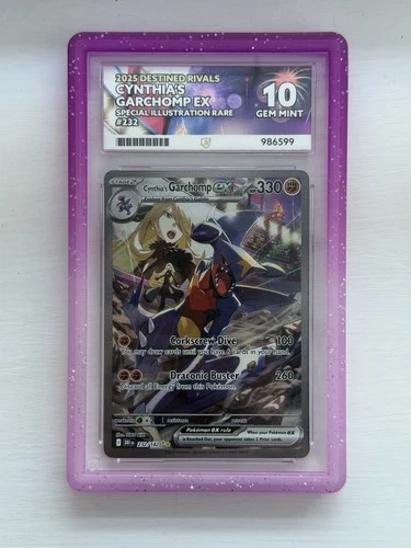 Pokémon TCG Cynthia's Garchomp EX Card 232/182 Destined Rivals Ace 10 PS