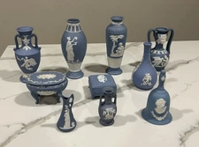Group of Wedgwood and Norleans Blue White Pottery Jasperware