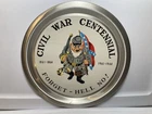 JF James F Martin CSA Forget Hell Civil War Soldier Tin Round Plate Hanging 12"