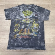 GREEN DAY DOOKIE Tie-Dye T-Shirt MENS MEDIUM Punk Band Gray