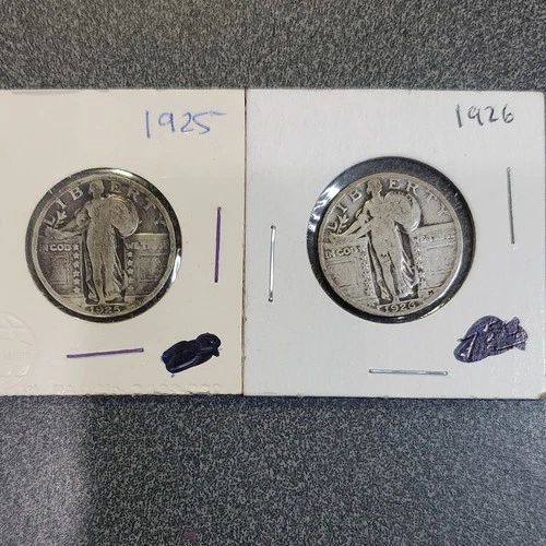 Standing Liberty Quarter 1925 & 1926 Silver 25C Lot of 2 #348