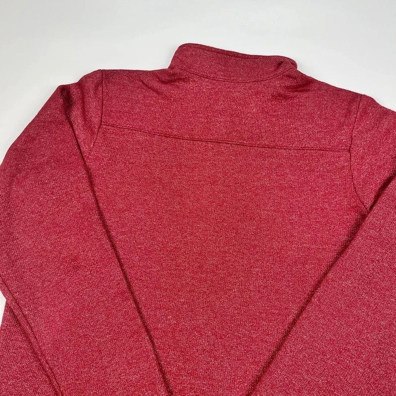 Columbia Sweatshirt 1/4 Zip Fleece Jumper Mens Small Red Thermal Pullover image 7