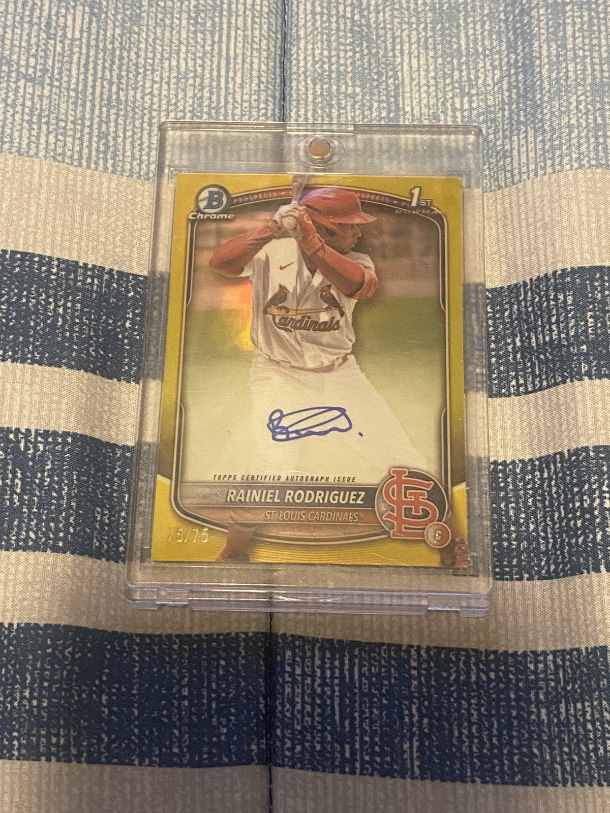 Rainiel Rodriguez 1st auto 75/75  2025 Bowman Chrome Yellow Refractor Cardinals