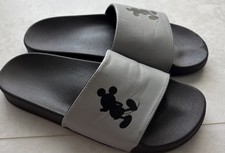 DISNEY MICKEY MOUSE BLACK AND GRAY SLIDES SANDALS SZ 8