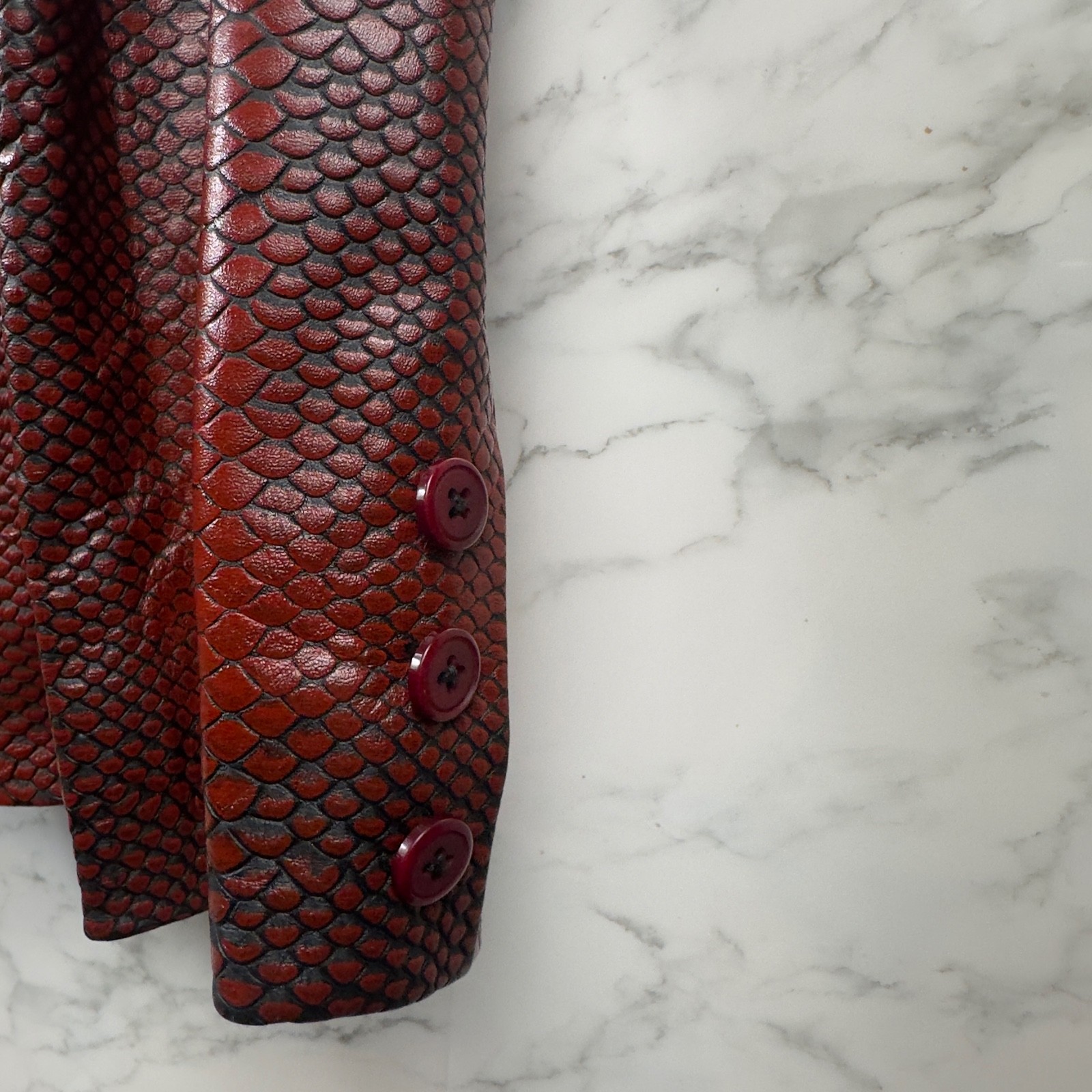 MR RIEGILLO Python Snakeskin Leather Blazer Jacke… - image 17
