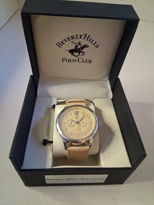 Beverly Hills Polo Club Women s  Watch Genuine Tan Leather..(B8)