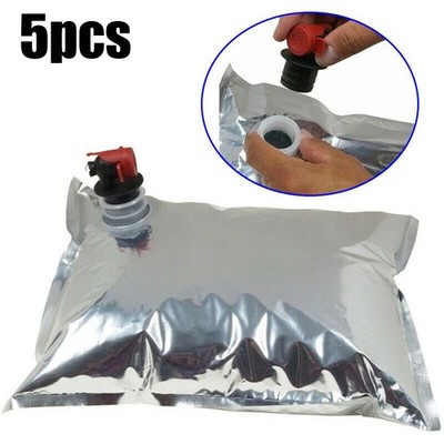 5 x Replacement Bags For Bag In Box Drinks Container / Wine Dispenser - 5 Litre