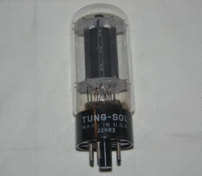 Excellent Strong Vintage 1950s RCA / TUNG SOL Black Plate Bottom D-D Getter tube