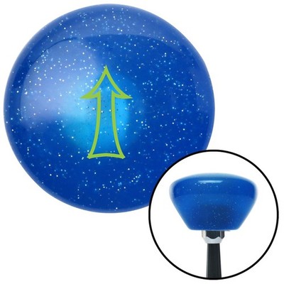 Green Fancy Outlined Directional Arrow Up Blue Retro Sparkle Shift Knob M16x1.5