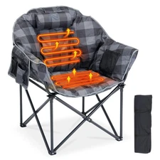NAIZEA Oversized Camping Chair for 500LB Heated Lawn Chair Folding Camp Chair