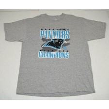 Vintage NFL T-Shirt Super Bowl 38 Size L 00s Carolina Panthers NFC Champion 2000
