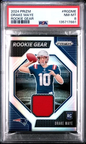 2024 PANINI PRIZM RC GEAR #RGDME DRAKE MAYE ROOKIE RC PSA 8