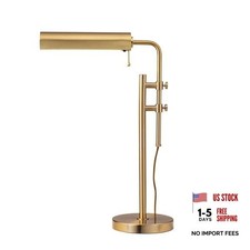 Aurora LED Pharmacy Desk Lamp - Swing Arm, Industrial Design for Reading, Gold