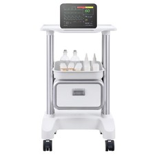 Uimoso 2 Tiers Lab Carts Mobile Medical Cart with 1 Drawer  1 Top Tray White